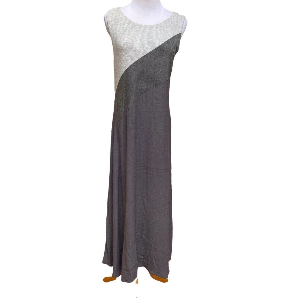 Soft Surroundings Womens PM Sleeveless Maxi Dress Gray EUC I320